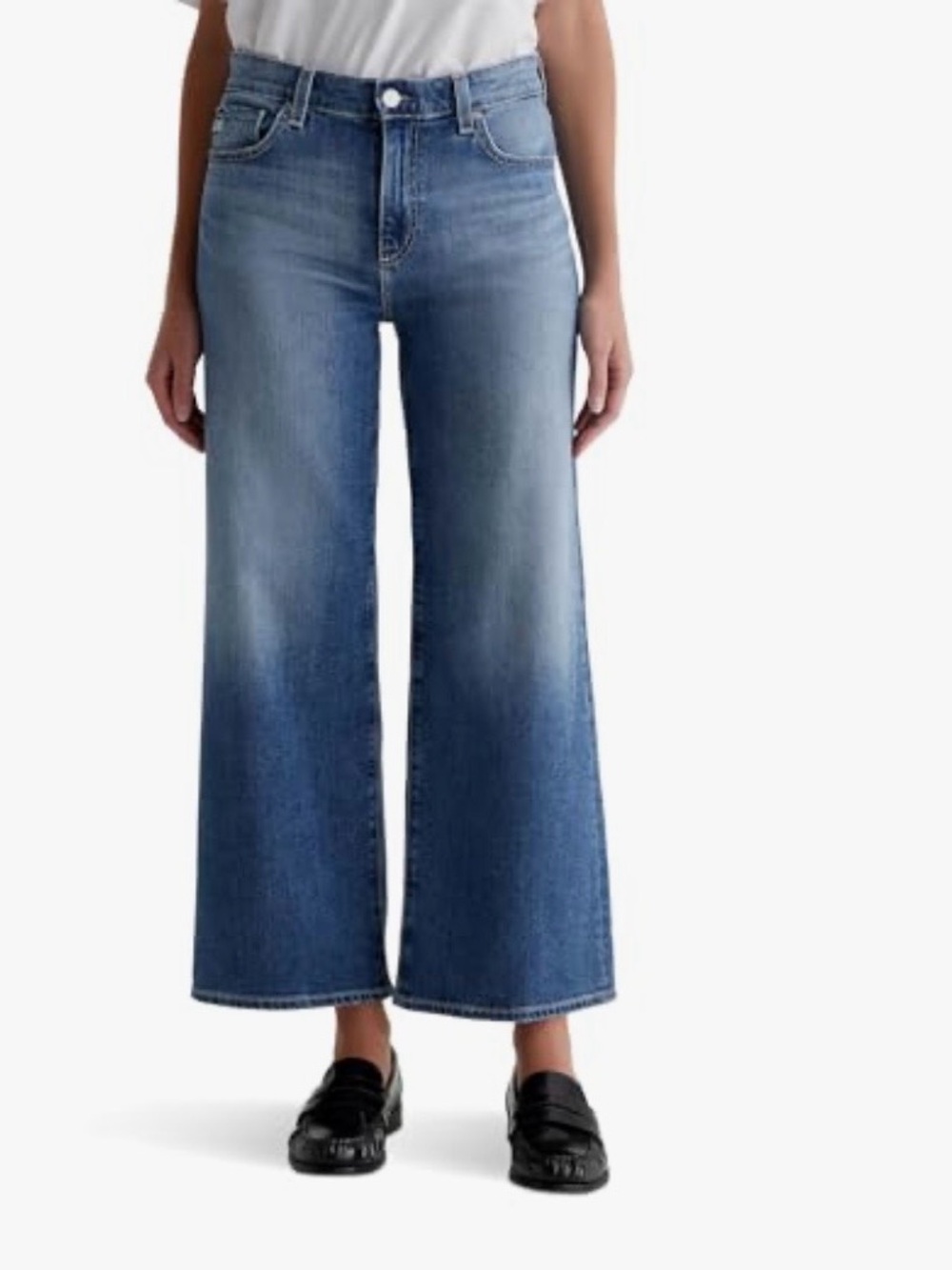 AG Saige Mid Rise Wide Leg Jeans Ankle Length